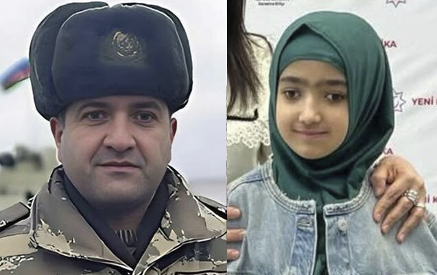 Şəhidin 13 yaşlı qızı izdihamla dəfn olundu - Video