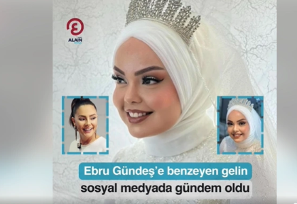 Ebru Gündeşə bənzəryən gəlin sosial şəbəkələrdə gündəm oldu