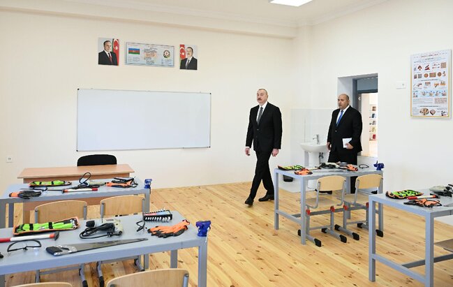 Prezident İlham Əliyev Ağdamda Kəngərli kənd tam orta məktəbinin binasının açılışında iştirak edib
