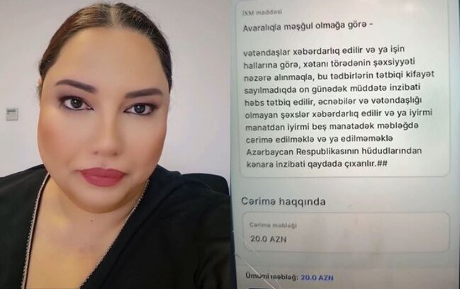 "Avarasansa, 20 manat cərimə ödəməlisən"