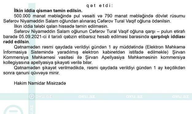 Niyam Salaminin adı daha bir QALMAQALDA - Keçmiş şərikinə yarım milyon manat UDUZUB