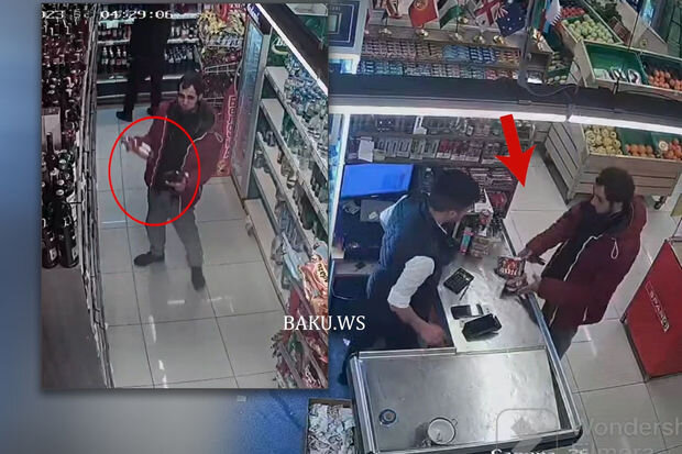 Bakıda mağazadan viskilər oğurlandı - ANBAAN VİDEO