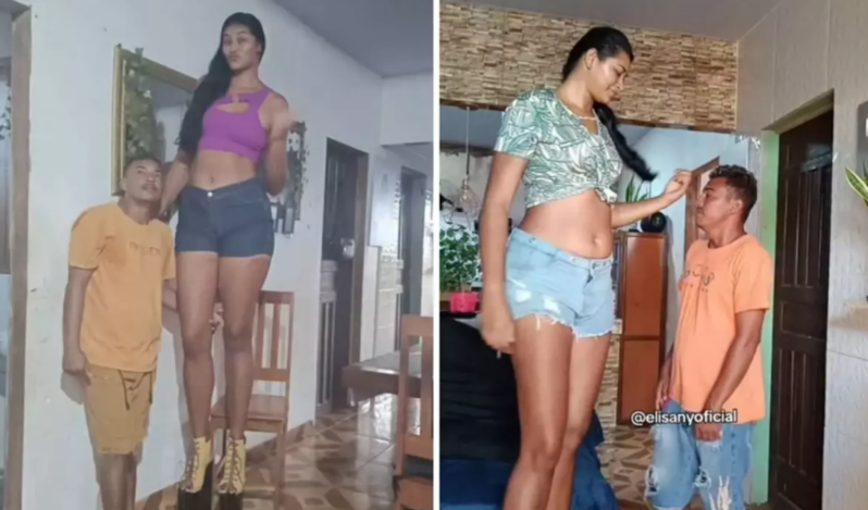 Dünyanın ən uzun modellərindən biri olan qadının həyat yoldaşı ilə boy fərqi hər kəsi təəccübləndirir