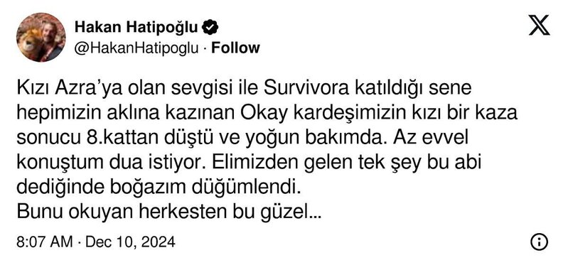 "Survivor" iştirakçısının qızı 8-ci mərtəbədən yıxıldı: Vəziyyəti ağırdır - FOTOlar