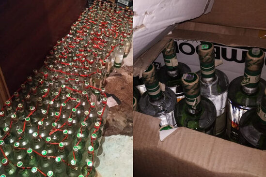 Paytaxtda mağazada saxta spirtli içkilər aşkarlandı - FOTO