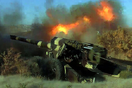 Minaatan və artilleriya bölmələrinin döyüş atışlı taktiki təlimləri keçirildi - VİDEO