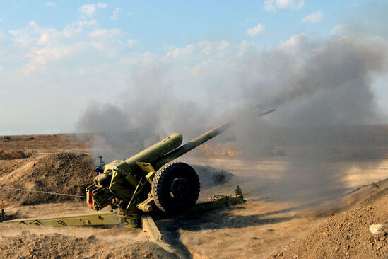 Artilleriya bölmələrində döyüş atışlı təlimlər keçirildi - VİDEO