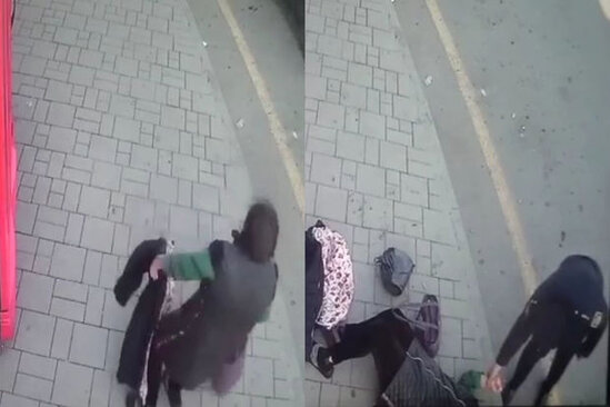 Qadın küçədə huşunu itirdi - ANBAAN VİDEO