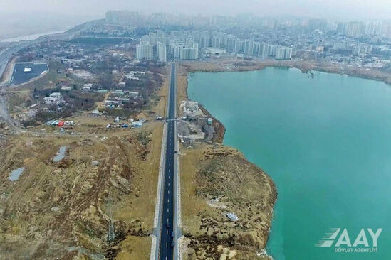 Bakıda göl qırağında yeni yol - FOTO/VİDEO