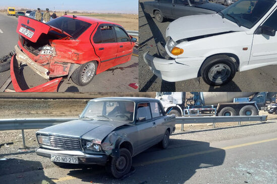 Zəncirvari qəza törədən qadın hadisə yerindən qaçdı - VİDEO