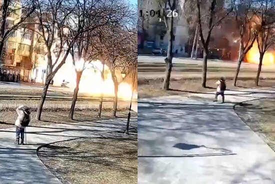 Raket sərnişin avtobusunun üstünə düşdü - ANBAAN VİDEO