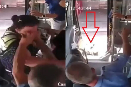 Sumqayıtda qadına təpik vuran avtobus sürücüsü işinə qaytarıldı - FOTO/VİDEO