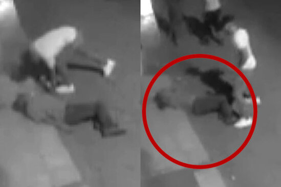 Oğru bir yumruq zərbəsi ilə kişini huşsuz vəziyyətə salıb onu qarət etdi - VİDEO