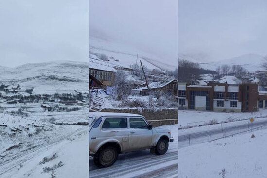 Azərbaycanın bəzi rayonlarına qar yağıb - FOTO