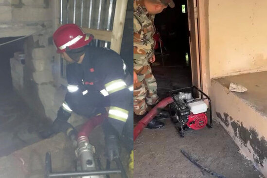 Şəmkir şəhərində yaşayış evlərini su basıb - VİDEO