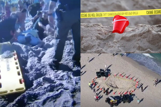 Ağlasığmaz bədbəxt hadisə: Çimərlikdə qazdığı xəndək kiçik qızı "uddu" - FOTO/VİDEO