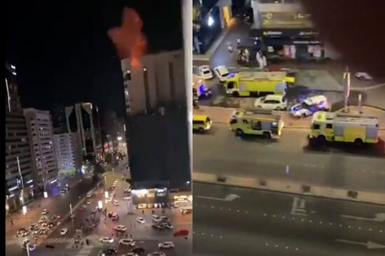 Əbu-Dabidə yerləşən göydələnlərdən birində güclü partlayış baş verib - VİDEO