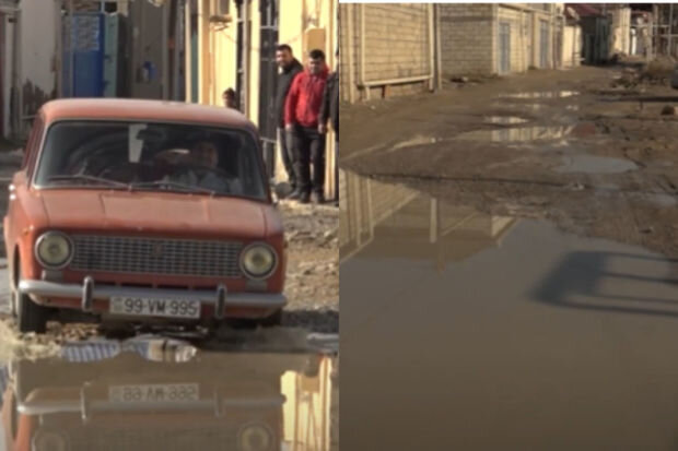 Lökbatanın bəzi küçələri su içində: Sakinlər şikayətçidir - VİDEO