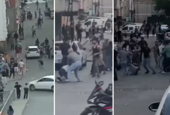 Yol verme mübahisəsi döyüşə çevrildi, tüfəklə atəş açıldı - VİDEO