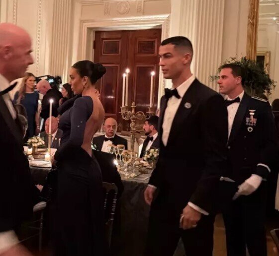 Ronaldonun sevgilisinin geyimi Ağ Evdəki dövlət yeməyinə öz damğasını vurdu - FOTOlar