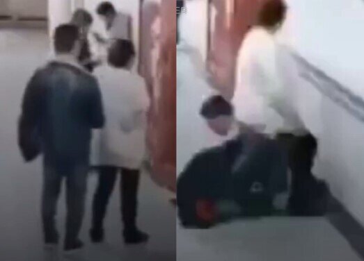 Xəstəxanada maraqlı anlar: Hamilə qadına yer verilmədi, əri onun üçün "oturacaq"oldu - VİDEO