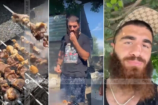 Fransa adından çıxış edən boksçu Ağdamda kabab bişirdi - VİDEO