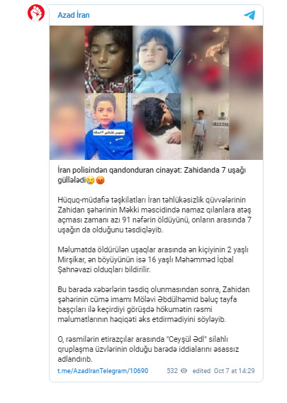 İran polisi Zahidanda 7 uşağı GÜLLƏLƏDİ - FOTO