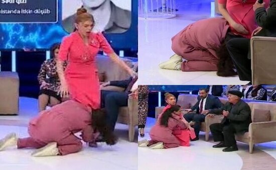 Canlı yayımda Xoşqədəm Hidayətqızının ayaqlarını öpdü - VİDEO