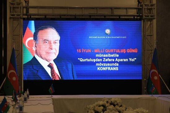 Nizami rayonunda 15 İyun – Milli Qurtuluş Günü münasibətilə konfrans keçirilib