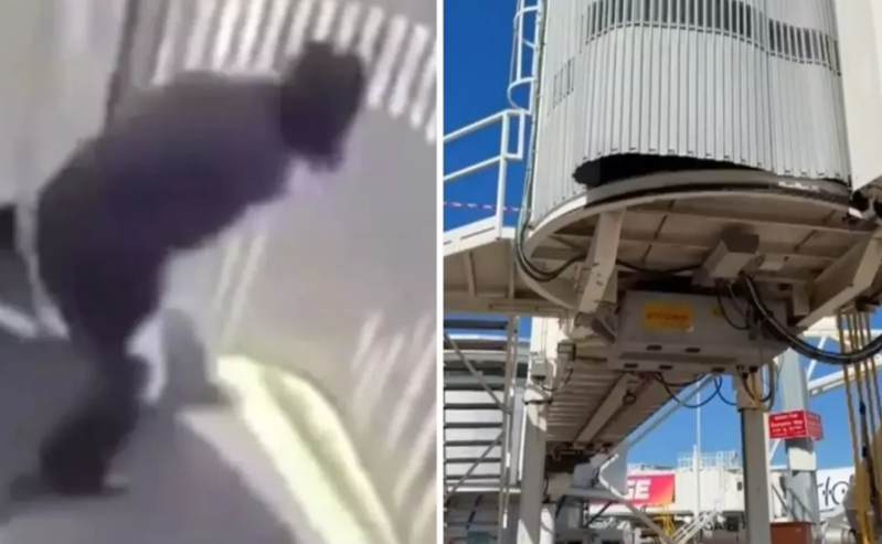 Aero körükdən yıxılan hava limanı işçisi ağır yaralandı - VİDEO