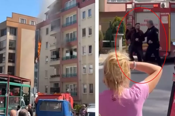 Həyat yoldaşı ilə mübahisə edib evini yandırdı: Yanğını seyr edərkən həbs olundu