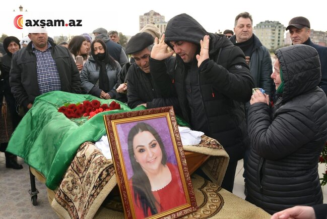 Həyat yoldaşı Tünzalə Əliyevanı son mənzilə yola salır - Fotolar