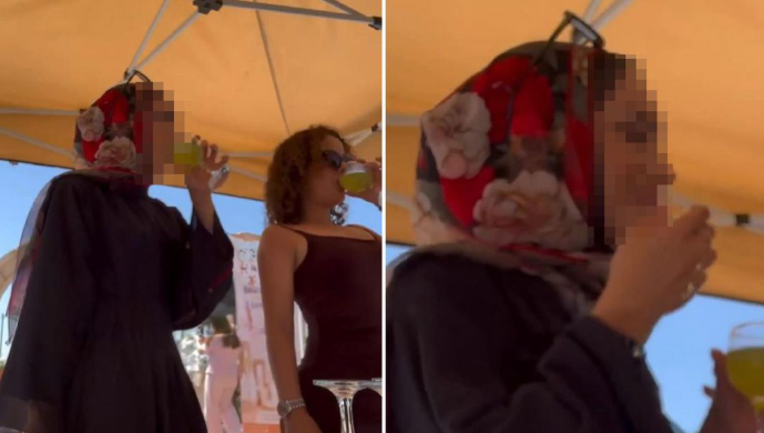 Hicablı qadın limonad sanıb içdiyi içkinin spirtli olduğunu öyrənəndə şok oldu - VİDEO