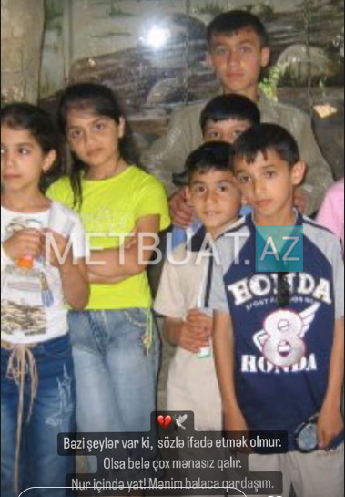 Hiss şəhid Səbuhi ilə uşaq evindən şəklini paylaşdı - FOTO