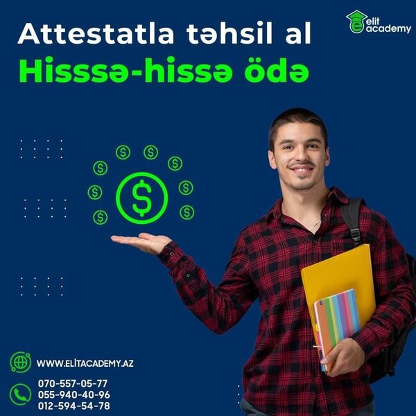 Siz də hissə- hissə ödənişlə təhsil xəyallarınızı gerçəkləşdirmək istəyirisinizsə, Elit academy sizin üçün ideal seçim olacaq!