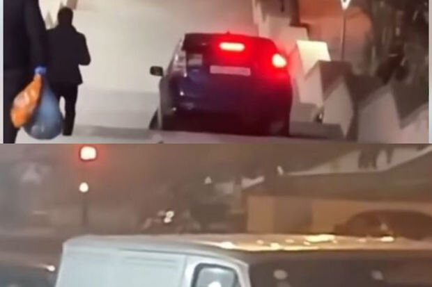 Bakıda "Prius" ayaq açıb yeridi - VİDEO