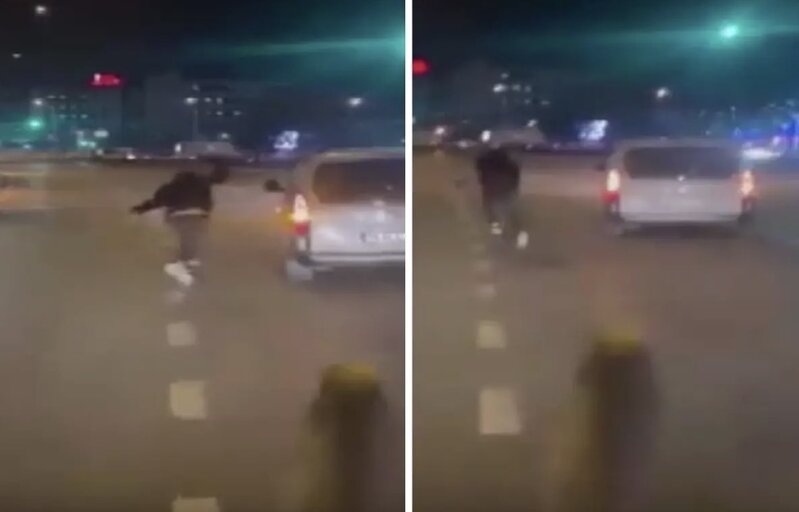 Avtomobil sürücüsü yol vermə üstündə başqa sürücünün maşınına baltayla hücum etdi