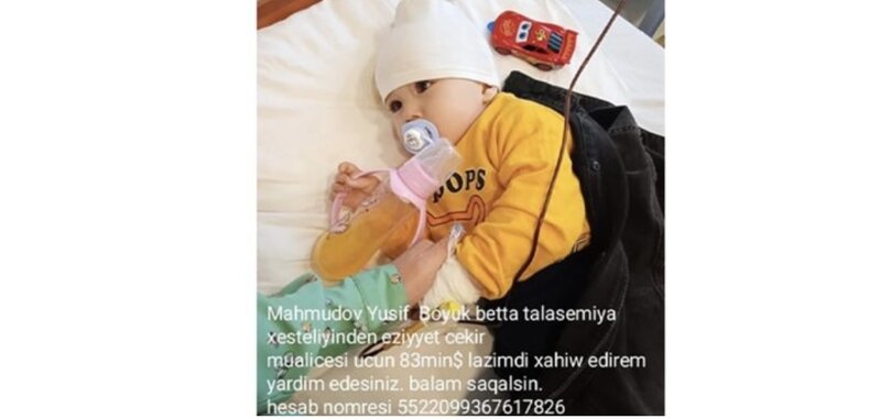 Tənha ana talassemiyalı körpəsinin əməliyyatı üçün yardım istəyir - MÜRACİƏT
