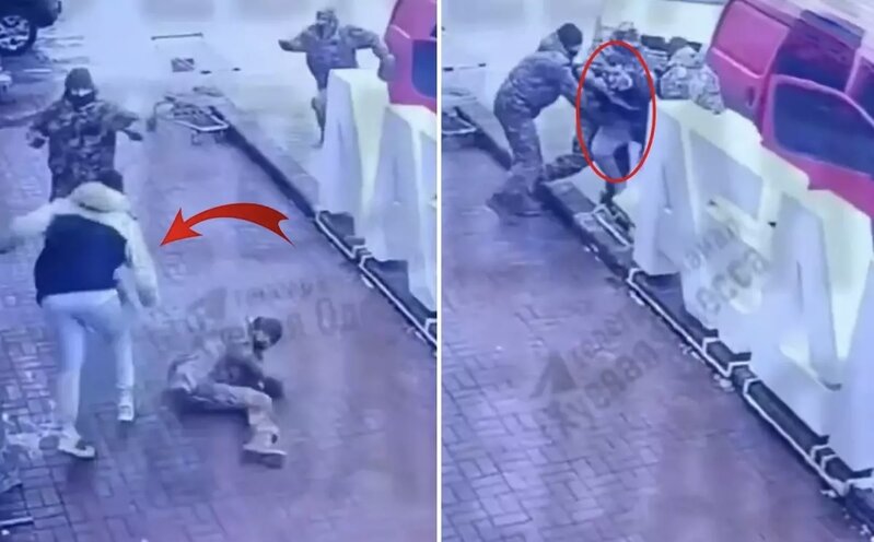 Zorla hərbi xidmətə aparmağa cəhd etdilər, son anda qaça bildi - VİDEO