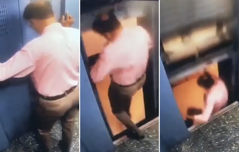 Liftindən düşmək istəyərkən ölüm təhlükəsi ilə üz-üzə qaldı - VİDEO