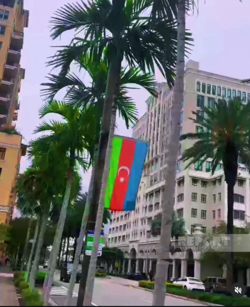 Floridanın məşhur küçəsində Azərbaycan bayrağı ucaldıldı