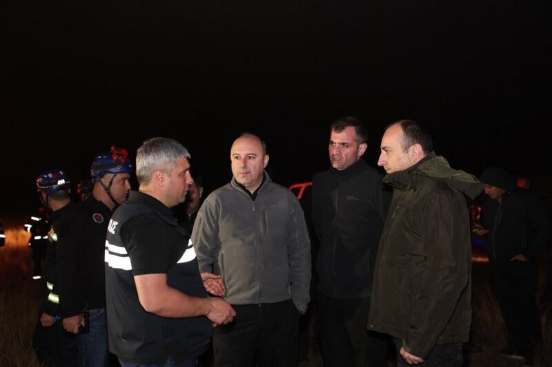 Gürcü nazir hadisə yerindədir - FOTO