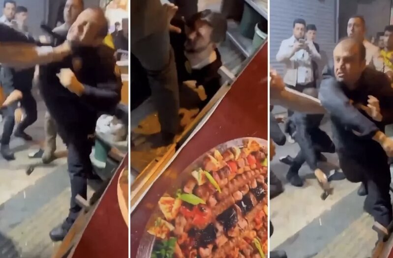 Restoran işçiləri şikayət üzərinə məkana gedən polisə hücum edib