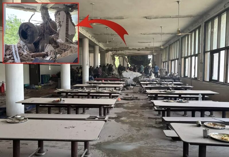 Hindistanda sərnişin təyyarəsi tibb fakültəsinin yeməkxanasına düşdü: Çox sayda ölən var