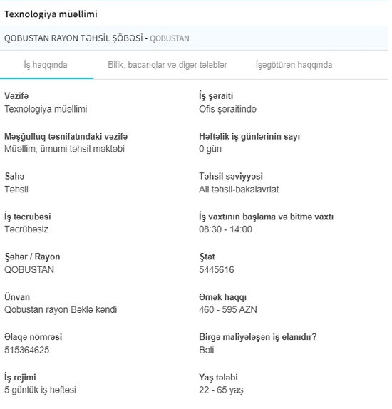 İşsizlərin nəzərinə! Dövlət boş iş yerlərini açıqladı - 1500 AZN maaş