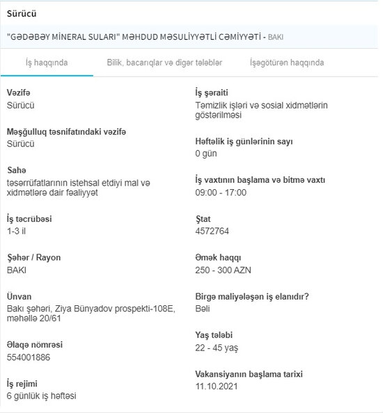 İşsizlərin nəzərinə! Dövlət boş iş yerlərini açıqladı - 1500 AZN maaş