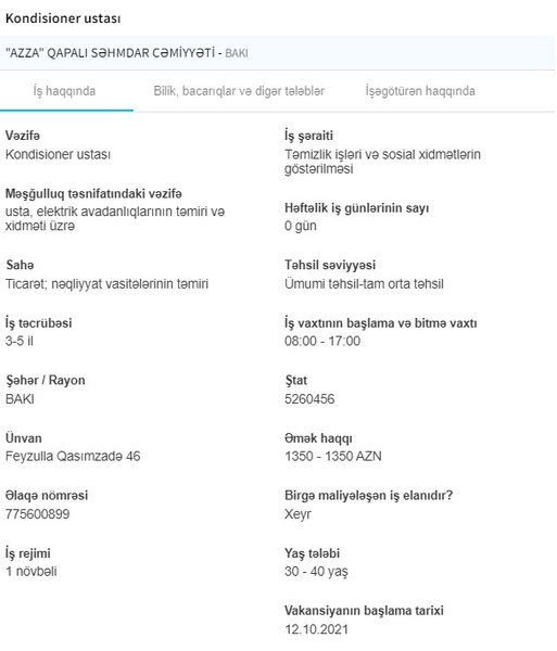 İşsizlərin nəzərinə! Dövlət boş iş yerlərini açıqladı - 1500 AZN maaş