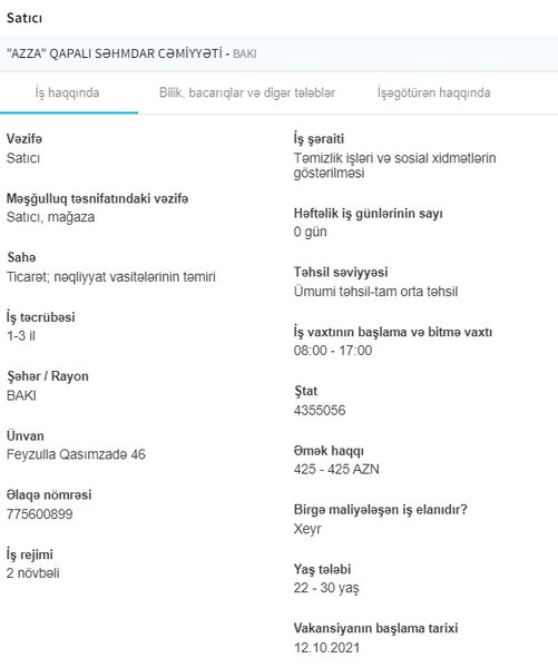 İşsizlərin nəzərinə! Dövlət boş iş yerlərini açıqladı - 1500 AZN maaş