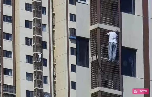 Çində 89 yaşlı qadın 27-ci mərtəbədən divarla enərək xilas olub