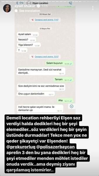 Aysel Şükür partlayış olan klub sahibi ilə yazışmalarını YAYDI - FOTO